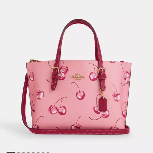 🍒🍒🍒Mollie Tote Bag 25 With Cherry Print - Picture 2 of 9